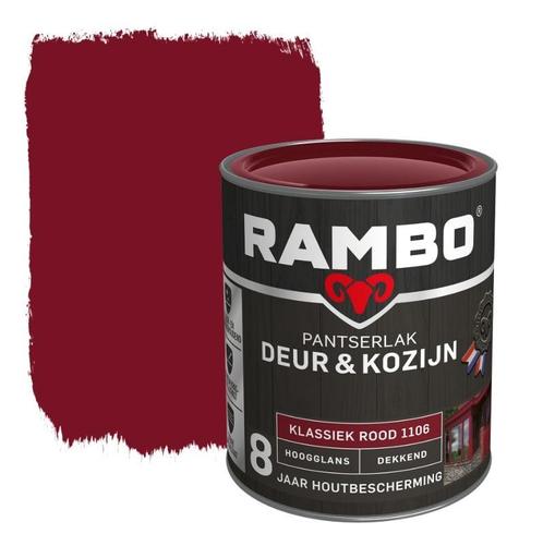 Rambo Pantserlak Deur en Kozijn Klassiek Rood 0.75L, Doe-het-zelf en Bouw, Verf, Beits en Lak, Nieuw, Verzenden