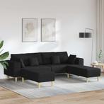 vidaXL Stoffen Sofa met kussen Zwart 208 cm Stof, Verzenden, Nieuw