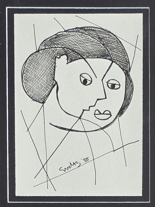 Siep Van Den Berg (1913-1998) - Portet van een vrouw, Antiek en Kunst, Kunst | Schilderijen | Modern