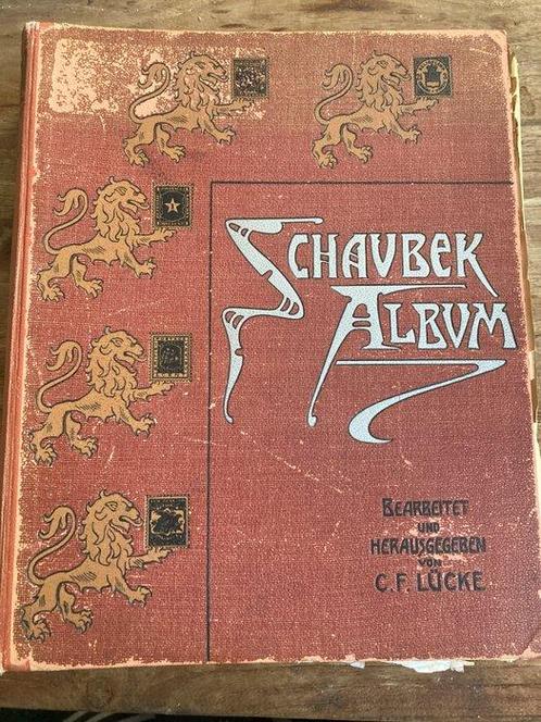 Monde 1850/1906 - Très vieil album Schaubek de 1906, Postzegels en Munten, Postzegels | Amerika