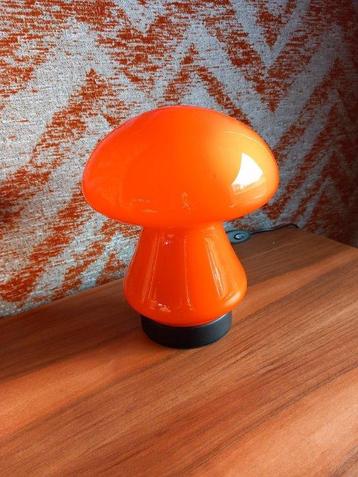 Lampe de table - Opaline - Champignon orange