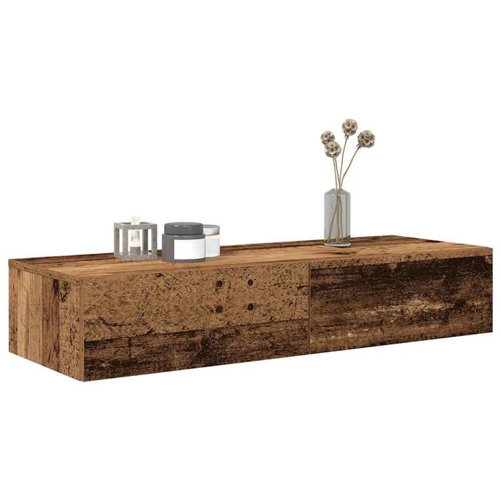 vidaXL Wandschap met lades 100x36x19 cm bewerkt hout oud, Huis en Inrichting, Kasten | Wandmeubels, Nieuw, Verzenden