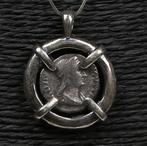 Argent moderne Pendentif avec denier romain