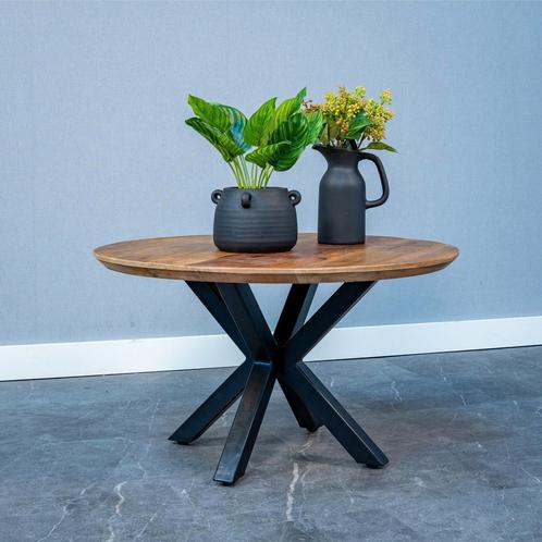 Salontafel Mangohout Tess Rond 70 cm, Huis en Inrichting, Tafels | Salontafels, Nieuw, Overige houtsoorten, Rond, Verzenden