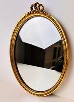 Miroir- Miroir mural ovale en or - Bois