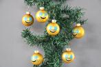 Emoticon kerstballen, glas, 6 stuks - Décoration de Noël en
