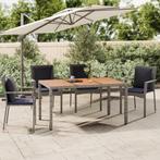 vidaXL Table de jardin et dessus en bois Gris Résine, Jardin & Terrasse, Neuf, Verzenden