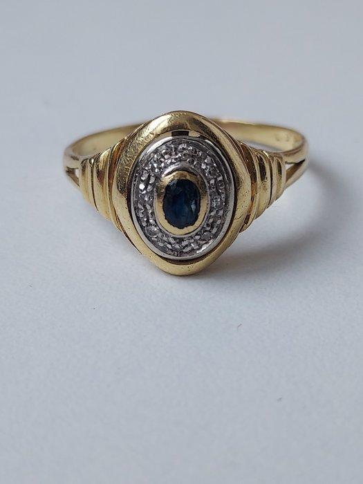 Bague de cocktail - 18 carats Or jaune - 0.74ct. tw. Saphir, Handtassen en Accessoires, Antieke sieraden