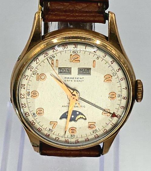 Praesent Watch Co - Stahl/vergoldete Armbanduhr -, Handtassen en Accessoires, Horloges | Heren