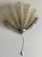Wandlamp - Art Deco Schelp Wandlamp - Glas, Metaal, Antiquités & Art, Curiosités & Brocante