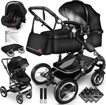 KIDUKU® 3 in 1 Kinderwagen - Wandelwagen - Kinderbuggy - Zwa, Verzenden