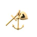 Gouden hanger; Geloof hoop en liefde (kettinghanger), Handtassen en Accessoires, Ophalen of Verzenden, Gebruikt, Goud, Overige merken