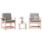 vidaXL 3-delige Loungeset massief douglashout, Tuin en Terras, Tuinstoelen, Verzenden, Nieuw