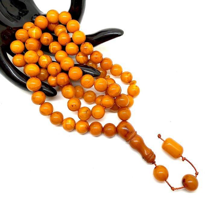 Volledig stenen natuurlijke amber Tesbih misbaha, Antiek en Kunst, Curiosa en Brocante