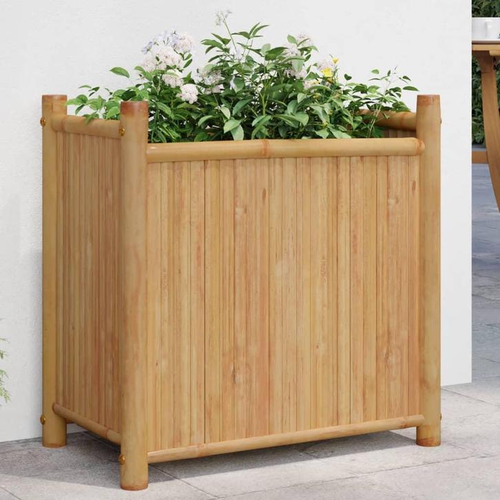 vidaXL Plantenbak 50x30x50 cm bamboe, Tuin en Terras, Bloempotten, Nieuw, Verzenden