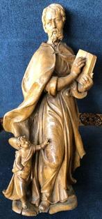 sculptuur, Santo con angelo - 39 cm - Hout