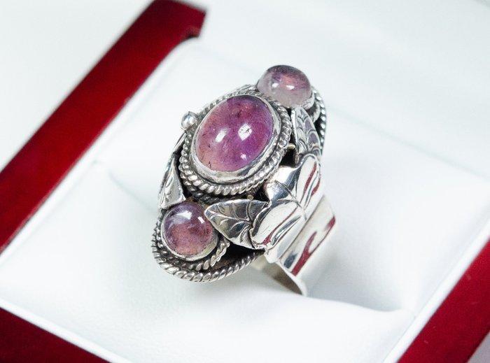 Zonder minimumprijs - Ring - 925 zilver - amethist -, Handtassen en Accessoires, Ringen