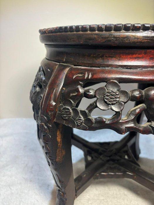 Bijzettafel - Antieke Chines Bijzettafel met Marmeren Inleg, Antiek en Kunst, Curiosa en Brocante