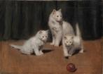 Boleradszky Beno (1885-1957) - Playing Cats, Antiek en Kunst, Kunst | Schilderijen | Klassiek