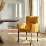 Leren eetkamerstoel Lucky - Toledo Leem (geel/bruin), Overige kleuren, Bohemian, Industrieel, Modern, Scandinavisch, Nieuw, Leer