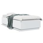 vidaXL Cadre de lit blanc 90x200 cm bois dingénierie, Huis en Inrichting, Slaapkamer | Bedden, Verzenden