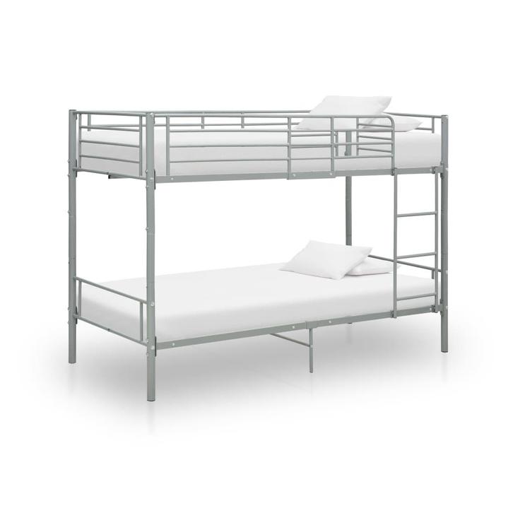 vidaXL Stapelbed metaal grijs 90x200 cm, Huis en Inrichting, Slaapkamer | Bedden, Nieuw, Verzenden
