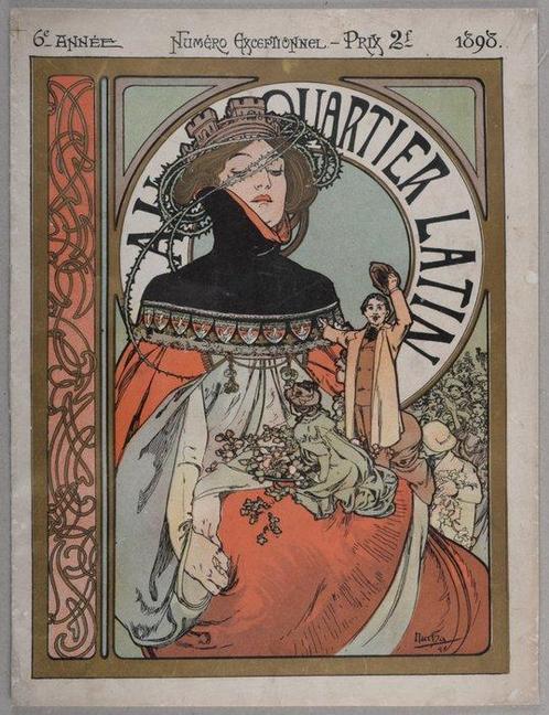 Alphonse Mucha (1860-1939) - Au Quartier Latin, Antiek en Kunst, Antiek | Meubels | Stoelen en Sofa's