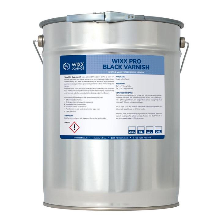 Wixx PRO Black Varnish Zwart 10L, Doe-het-zelf en Bouw, Verf, Beits en Lak, Zwart, Nieuw, Verzenden