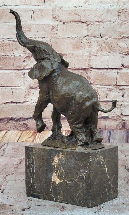 Milo (1910-1978) - sculptuur, Olifant - 31 cm - Brons,, Antiquités & Art, Curiosités & Brocante
