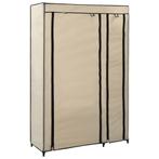 vidaXL Kledingkast opvouwbaar 110x45x175 cm stof crème, Huis en Inrichting, Kasten | Kleerkasten, Verzenden, Nieuw