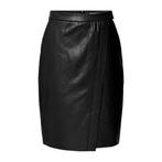 Milano Italy • zwarte faux leather overslag rok • 36, Verzenden