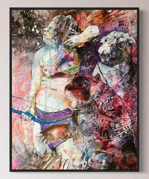 Knut-Peter Hoffmann - hunting party - XL, Antiek en Kunst, Kunst | Schilderijen | Modern