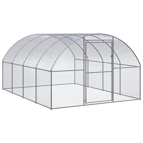 vidaXL Kippenren 3x4x2 m gegalvaniseerd staal, Dieren en Toebehoren, Knaagdieren en Konijnen | Hokken en Kooien, Nieuw, Verzenden