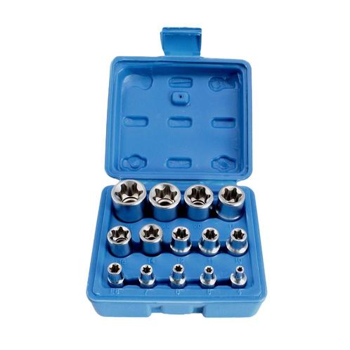 SATRA 1/4+3/8+1/2 Torx doppenset E-profiel, Doe-het-zelf en Bouw, Gereedschap | Handgereedschap, Nieuw, Ophalen of Verzenden