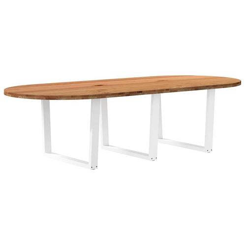 vidaXL Eettafel 280x120x74 cm ovaal massief eikenhout, Huis en Inrichting, Tafels | Eettafels, Nieuw, Verzenden