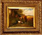 Scuola europea (XIX-XX) - Paesaggio con cavallo e cani, Antiek en Kunst