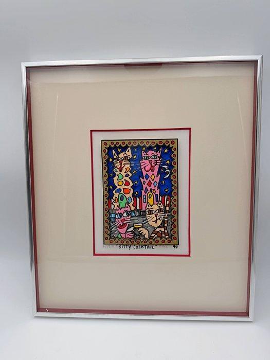James Rizzi (1950-2011) - Kitty Cocktail · 3D silkscreen, Antiek en Kunst, Antiek | Overige Antiek