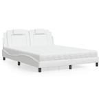 vidaXL Bed met matras kunstleer wit 160x200 cm, Nieuw, Verzenden