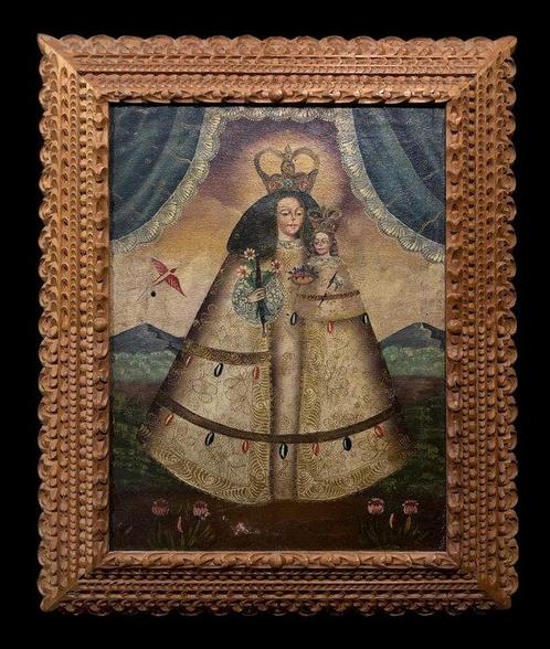 École du Pérou (XX) - Notre-Dame de Cocharcas, Antiek en Kunst, Kunst | Schilderijen | Klassiek