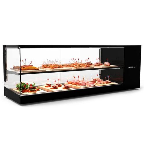 Tapasvitrine | LOGIC | Zwart | +2°C/+6°C | Statisch | 2, Zakelijke goederen, Horeca | Keukenapparatuur, Nieuw in verpakking, Verzenden