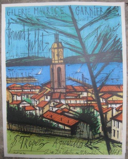 Bernard Buffet - Saint tropez l église et la mer galerie, Antiek en Kunst, Kunst | Tekeningen en Fotografie