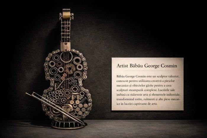 Bbu George Cosmin - Beeldje - Violin sculpture - Staal,, Antiek en Kunst, Kunst | Designobjecten