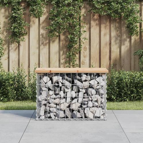 vidaXL Banc de jardin design de gabion 63x31,5x42cm bois, Jardin & Terrasse, Ensembles de jardin, Neuf, Envoi