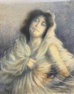 Eugene Chaffanel (1860) - Dame belle époque, Antiek en Kunst, Kunst | Schilderijen | Klassiek