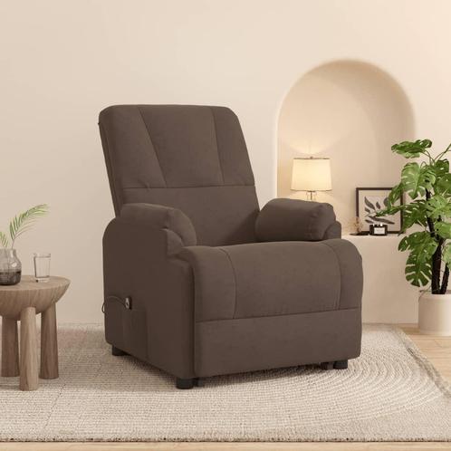 vidaXL Sta-op-stoel verstelbaar kunstsuède bruin, Huis en Inrichting, Fauteuils, Nieuw, Verzenden