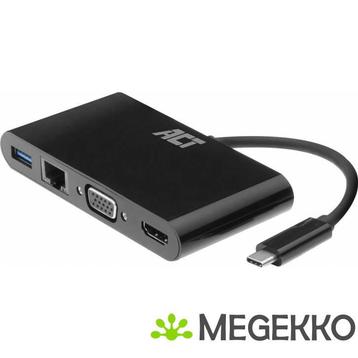 ACT USB-C naar HDMI of VGA female multiport adapter,, Verzenden