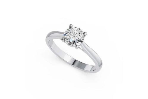 Zonder Minimumprijs - Ring - 14 karaat Witgoud - 1.06ct. tw., Handtassen en Accessoires, Ringen