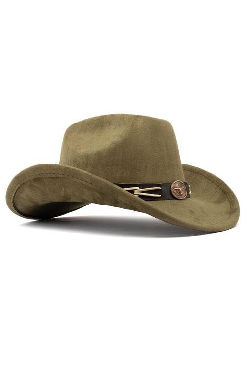 Cowboyhoed Mosgroen Gevlochten Band Mosgroene Cowboy Western, Kleding | Heren, Carnavalskleding en Feestkleding, Nieuw, Ophalen of Verzenden