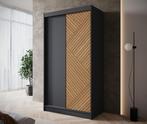Kledingkast 120cm zwart Schuifdeuren - Garderobekast, Huis en Inrichting, Verzenden, Nieuw