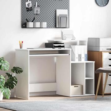 vidaXL Bureau met Opslag Wit 120.5 x 44 x 88.5 cm Bewerkt, Verzenden
